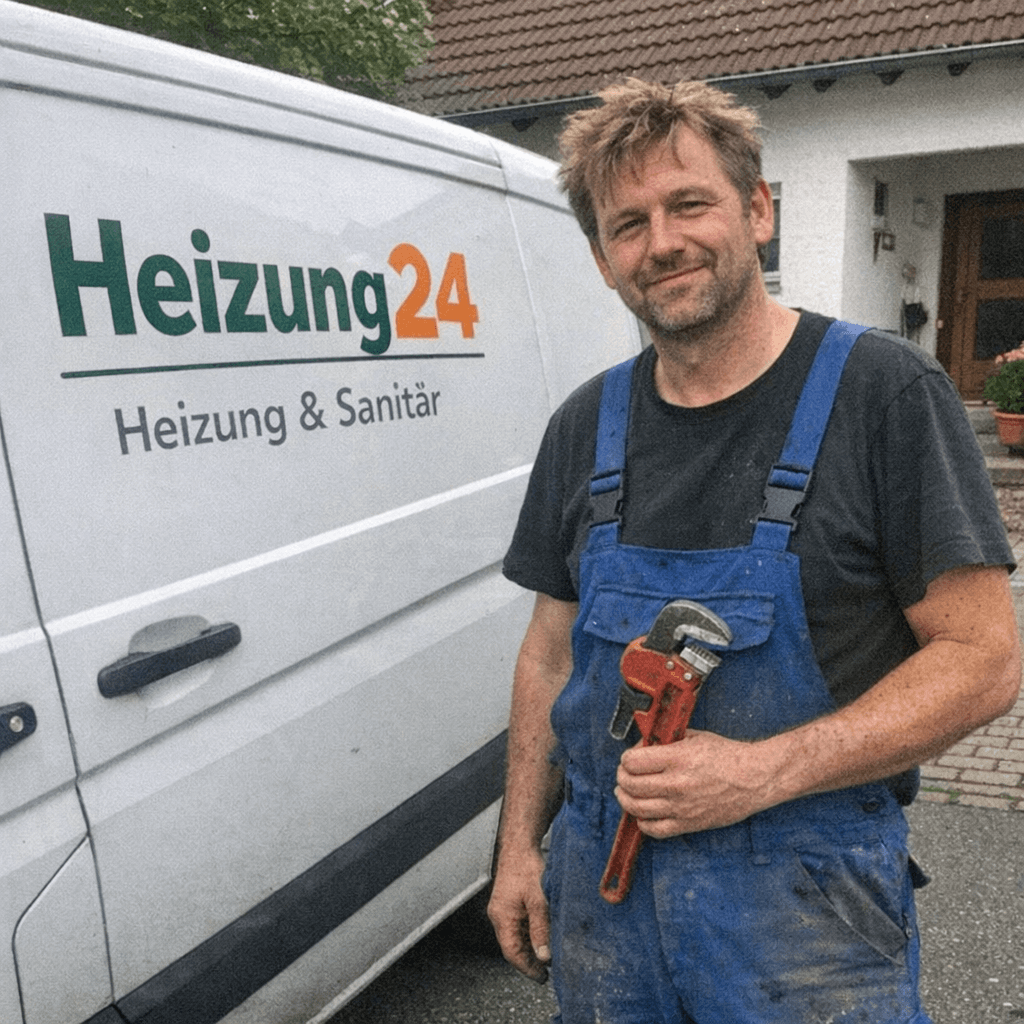 Heizungstechniker steht bereit für den Einsatz am Wochenende