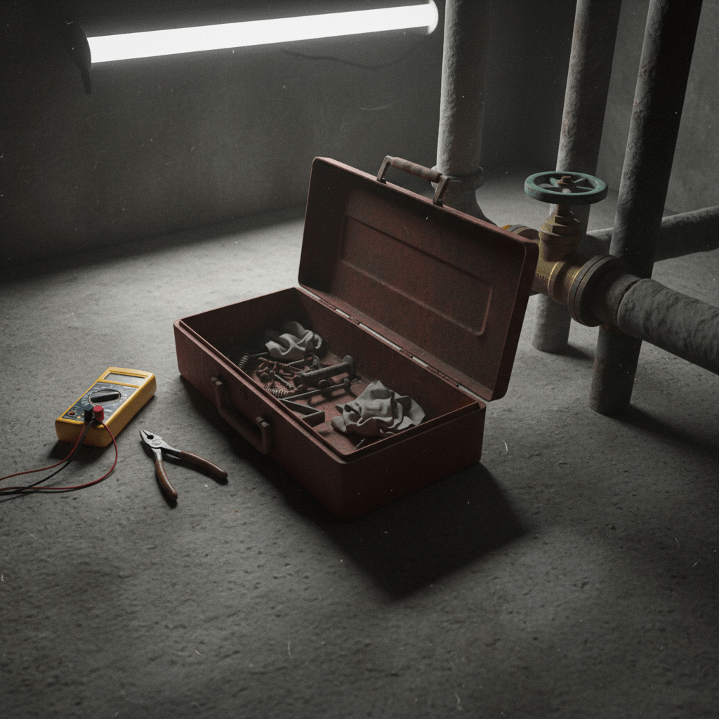 Hochwertiges Werkzeug und moderne Messtechnik in einem Heizungskeller