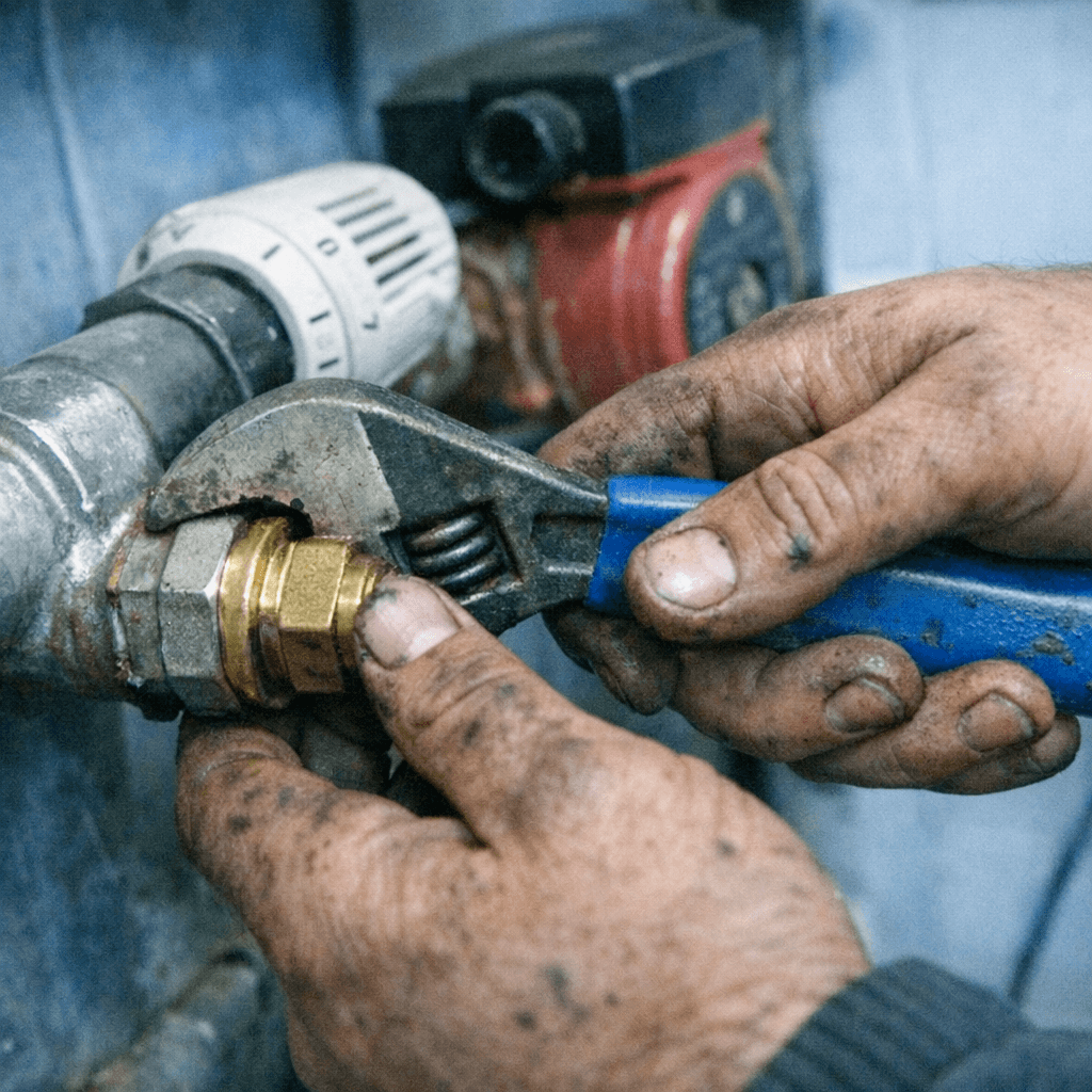 Wasserboiler und Speichertechnik in einem Hauswirtschaftsraum